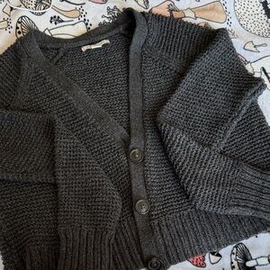 American Eagle Outfitters Charcoal Cardigan Sweater